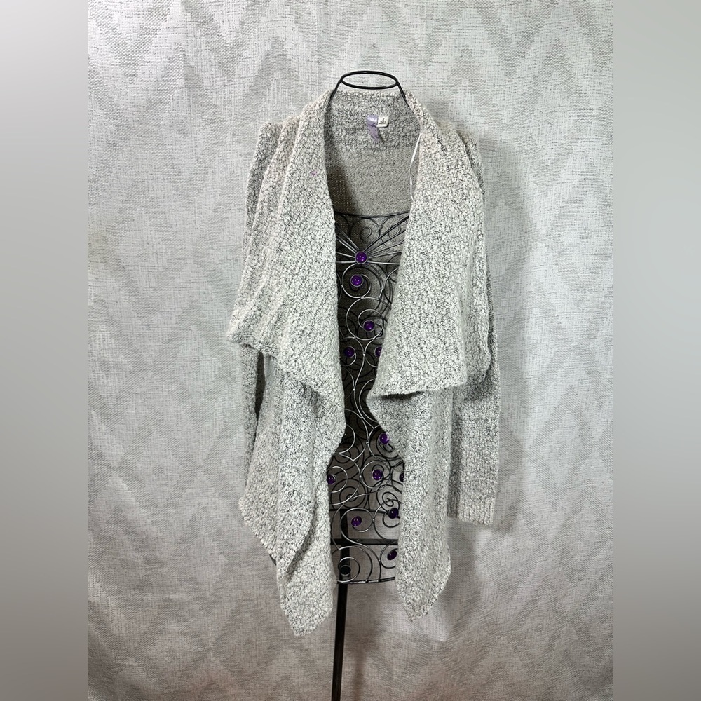 Alya grey knit waterfall cardigan size S - Picture 2 of 8